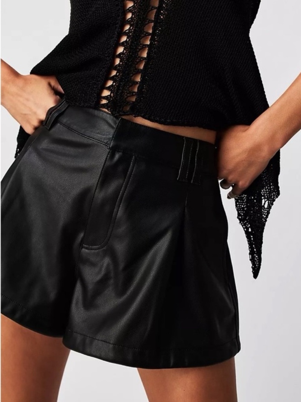 Free People Leather shorts